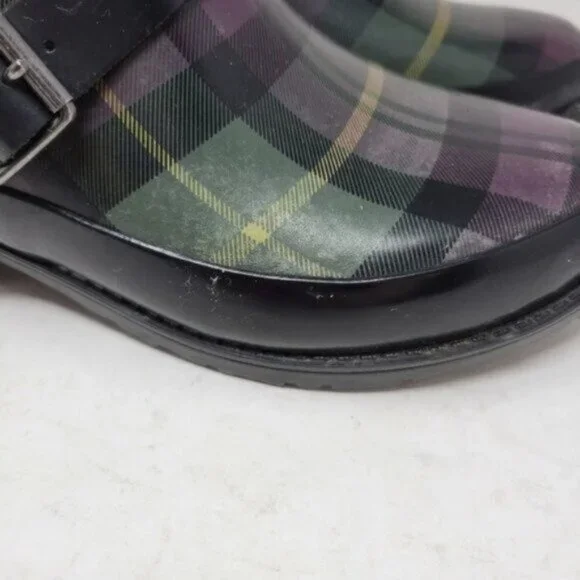 L.L. Bean | Womens Wellies Rain Boots Plaid Purple Green - Picture 8 of 14